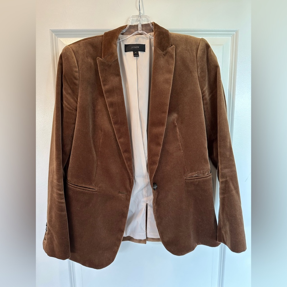 Brown velvet blazer, size 4.